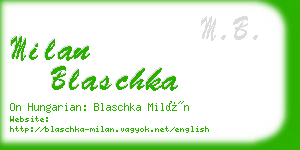 milan blaschka business card